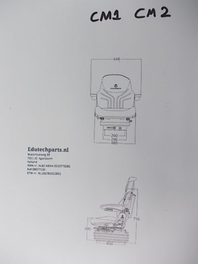 Shovel Tractor Stoel Grammer Maximo Mechanisch Geveerd - Afbeelding 2