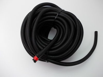 Zwart Geribbelde Elektro Beschermingsslang Open d=11mm