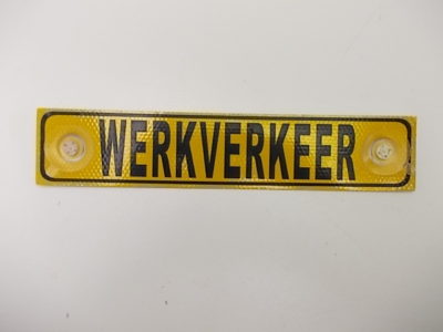 Sticker Bord Werkverkeer met Zuignappen voor de Achterruit