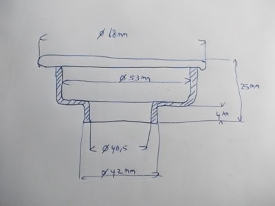 Vulhals (Groot) voor Radiateur Rond 68 mm - Afbeelding 2